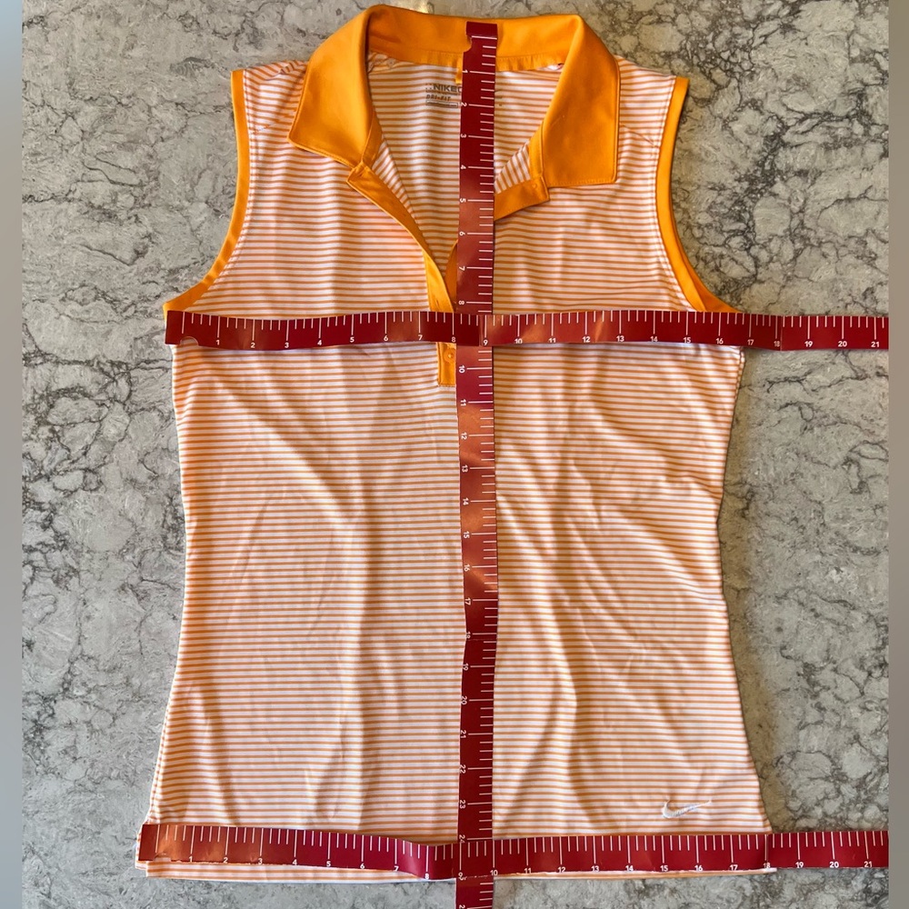 Nike Golf Orange and White Stripe Dry-Fit Top -Size Medium - Picture 6 of 12